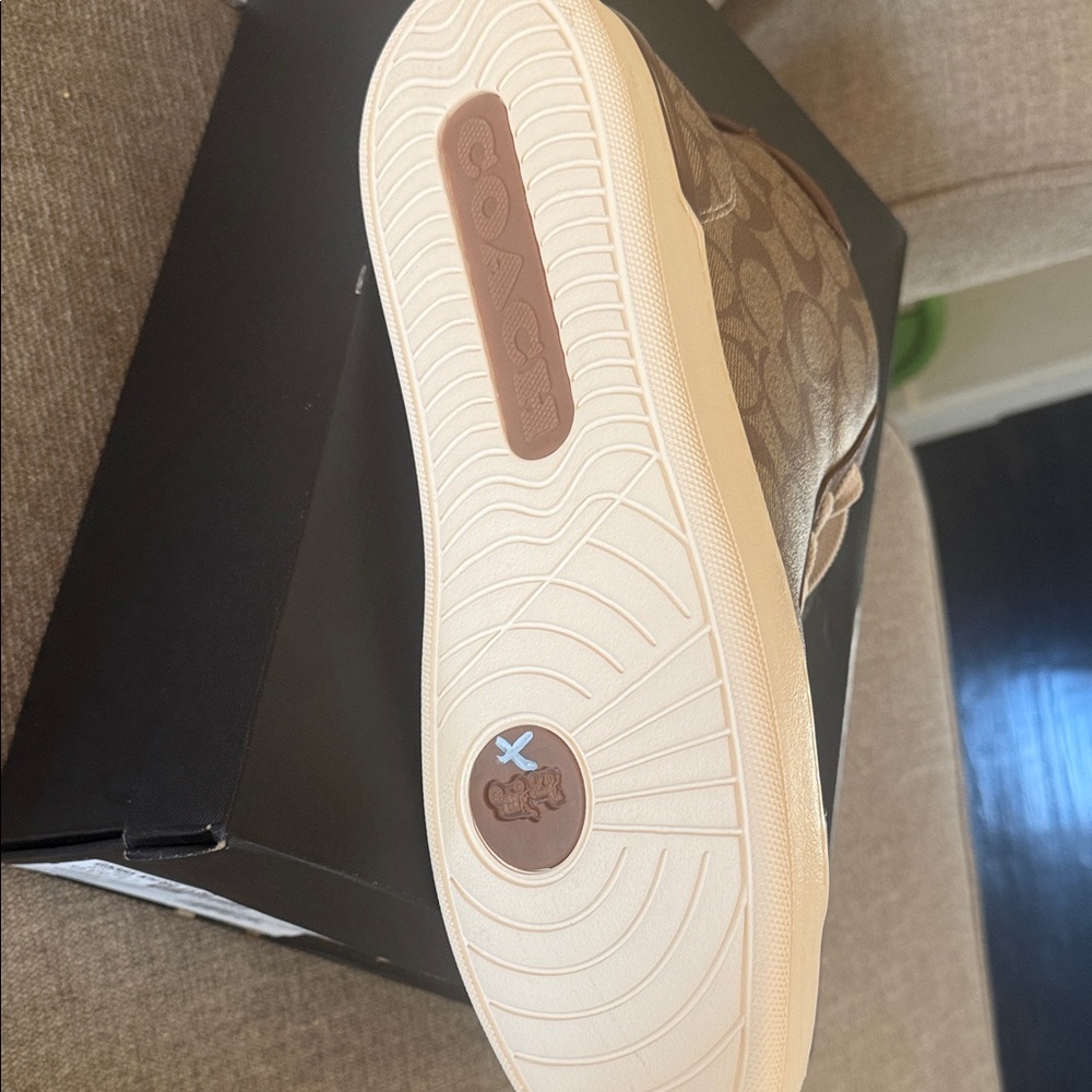 Coach khaki/SaddleMonogram Low-Top Sneaker with Cream Sole - Picture 5 of 5
